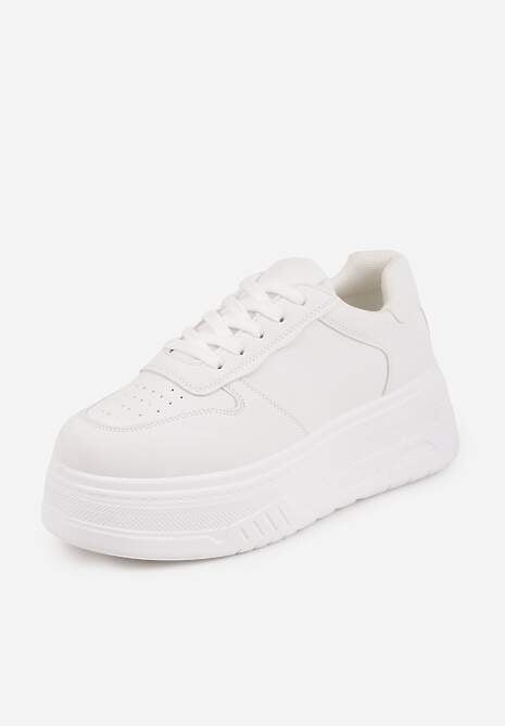 Białe Sneakersy VICES na Platformie z Tłoczeniem Rionessa 5