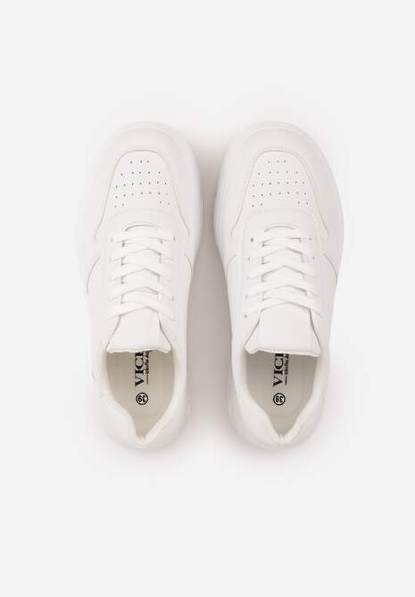 Białe Sneakersy VICES na Platformie z Tłoczeniem Rionessa 6