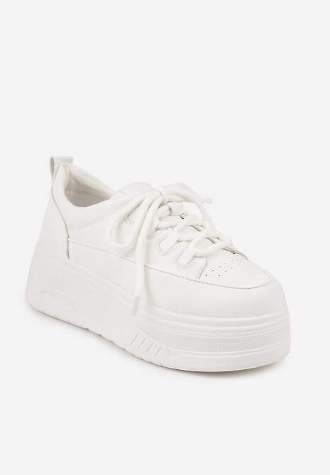 Białe Chunky Sneakersy VICES na Platformie Azilera 5