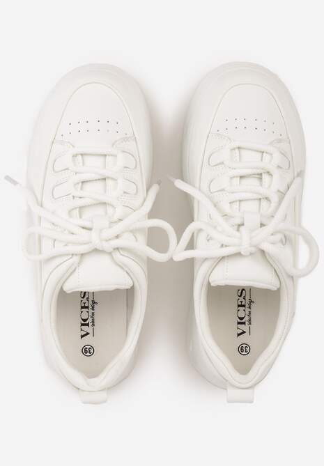 Białe Chunky Sneakersy VICES na Platformie Azilera 6