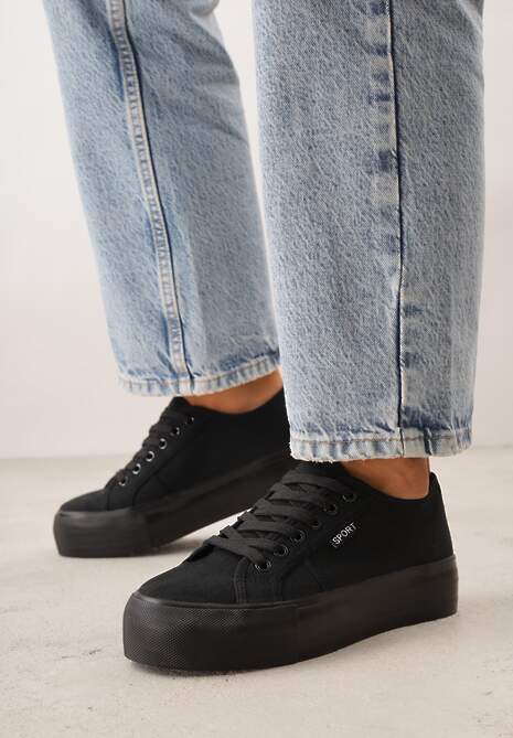 Czarne Basicowe Trampki VICES w Minimalistycznym Stylu Riosanne