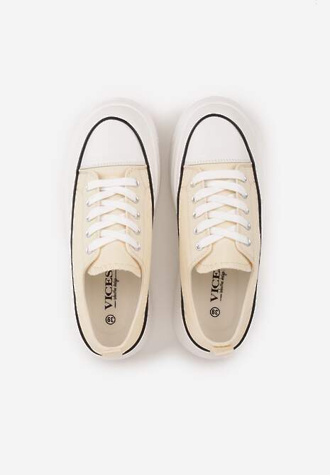 Beżowe Trampki VICES na Platformie z Ozdobnym Paskiem Wokół Podeszwy Rionira 6