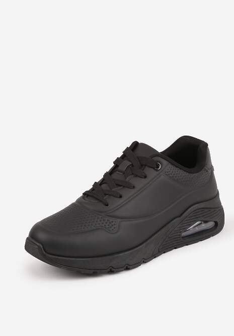 Czarne Sneakersy na Platformie z Transparentną Wstawką przy Podeszwie Riovira 5