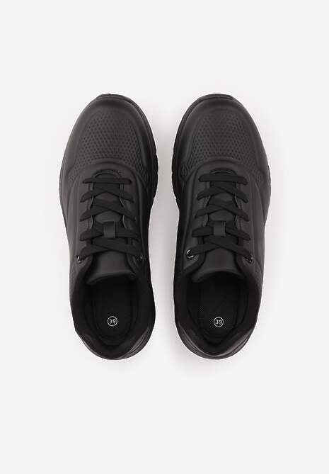 Czarne Sneakersy na Platformie z Transparentną Wstawką przy Podeszwie Riovira 6