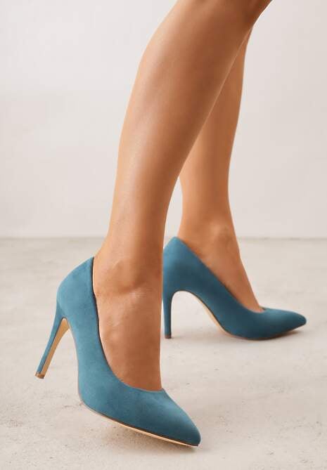 Ciemnozielone Szpilki Vices z Wkładką ze Skóry Naturalnej Innatia