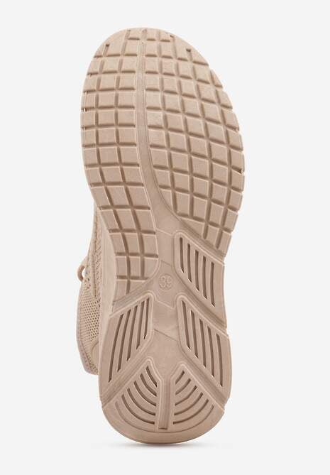 Ciemnobeżowe Buty Sportowe na Platformie ze Sznurowaniem Adelmarie 7