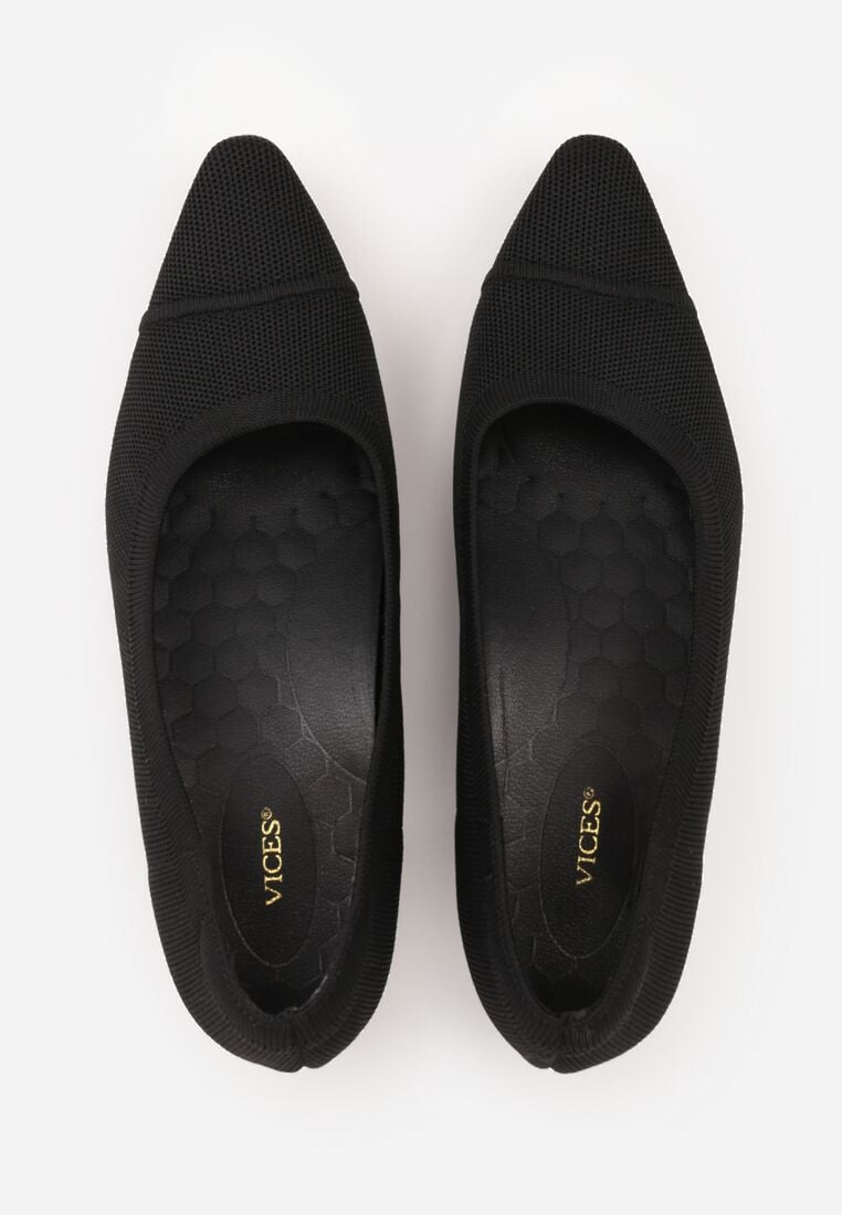 Czarne Strukturalne Czółenka VICES na Słupkowym Obcasie Abathise 6