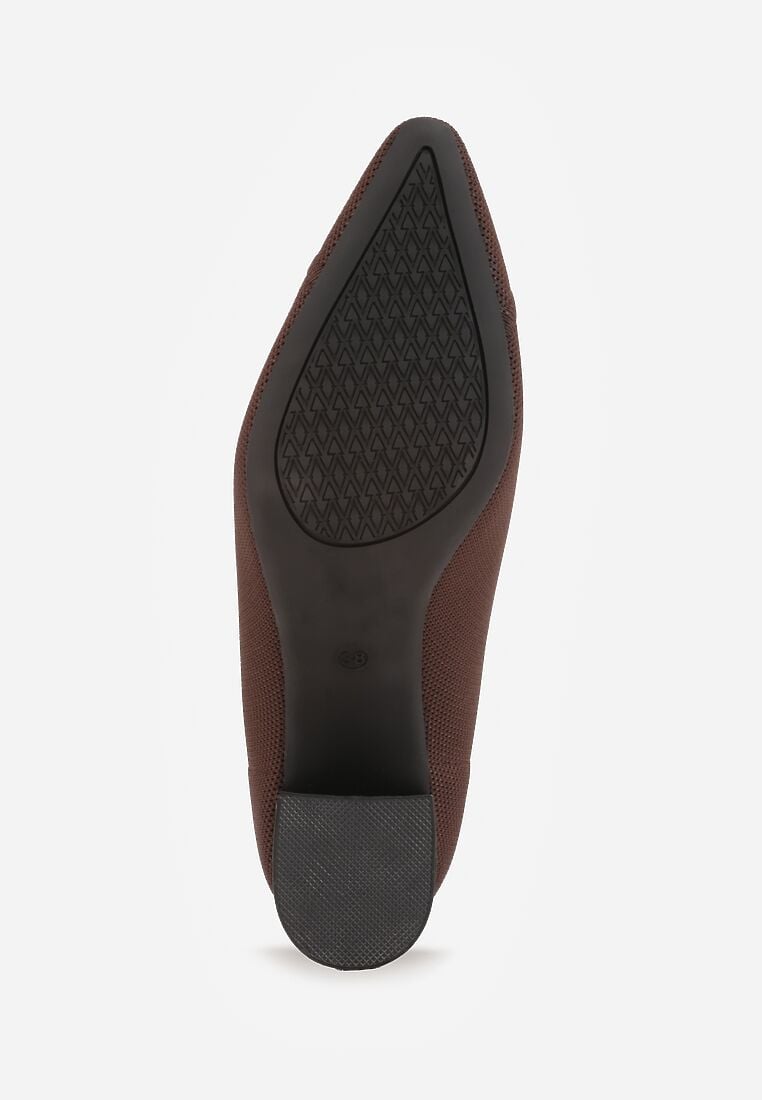 Brązowe Strukturalne Czółenka VICES na Słupkowym Obcasie Abathise 7