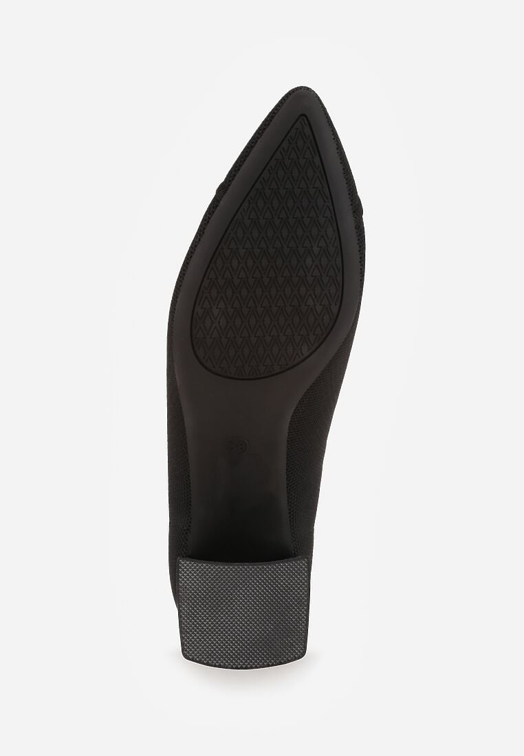 Czarne Czółenka VICES na Geometrycznym Słupku Daphilane 7