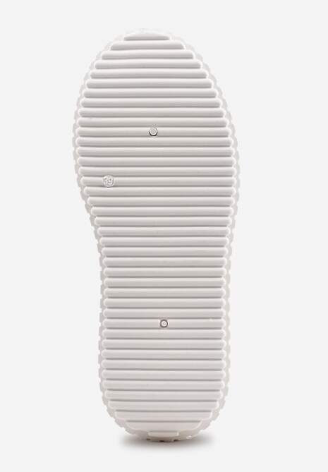 Białe Chunky Sneakersy z Trójkątną Aplikacją VICES na Platformie Cezaline 7