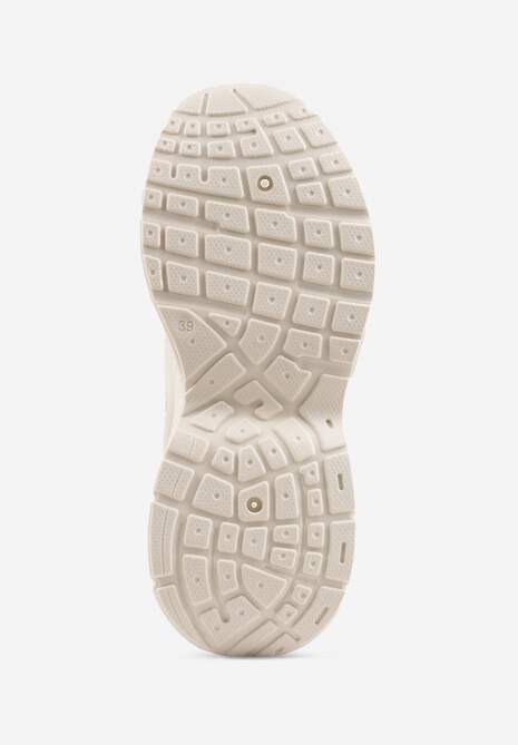 Beżowe Sneakersy VICES na Geometrycznej Platformie z Perforacją Elinata 7