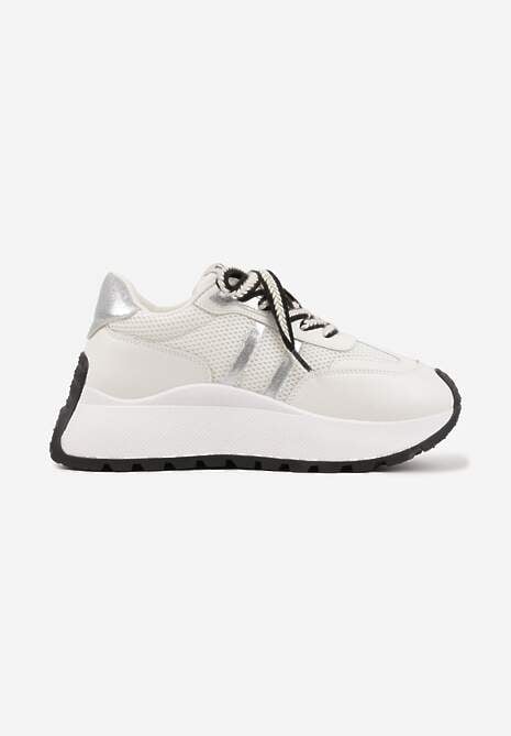 Białe Streetwearowe Sneakersy Chunky VICES na Platformie Ilnatea 4