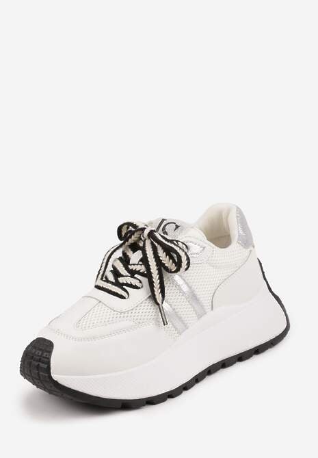 Białe Streetwearowe Sneakersy Chunky VICES na Platformie Ilnatea 5