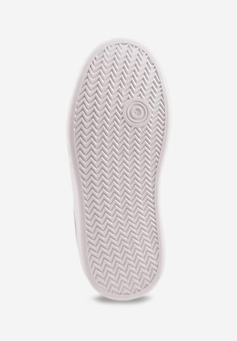 Białe Sneakersy VICES na Platformie Ozdobione Perforacją i Napisem Ceznella 7