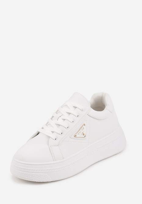 Białe Chunky Sneakersy VICES na Platformie z Ozdobą w Kształcie Gwiazdki Anatale 5