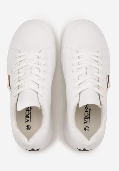 Białe Chunky Sneakersy VICES na Platformie z Ozdobą w Kształcie Gwiazdki Anatale 6