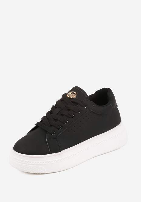 Czarne Sneakersy VICES Ozdobione Gwiazdą i Błyszczącą Wstawką Oranatta 5