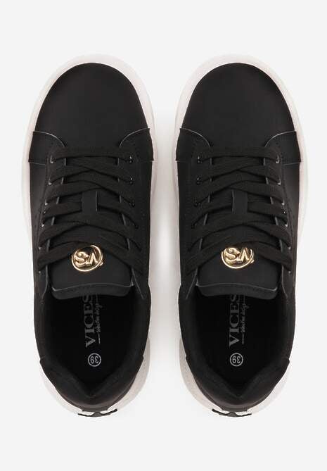Czarne Sneakersy VICES Ozdobione Gwiazdą i Błyszczącą Wstawką Oranatta 6