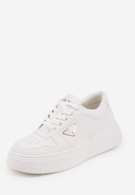 Białe Sneakersy Basic VICES na Platformie z Trójkątnym Zdobieniem Mellinata 5