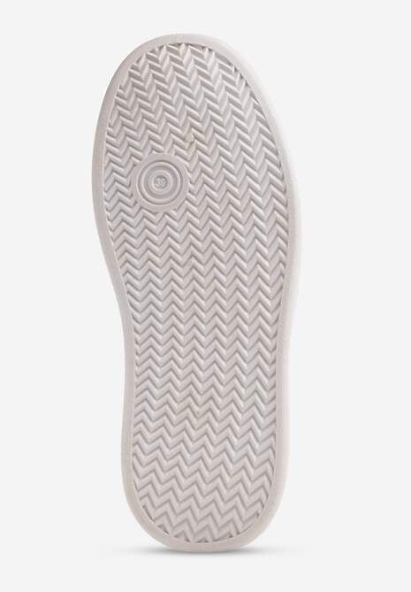 Biało-Srebrne Sneakersy VICES na Platformie Ozdobione Tłoczonym Napisem Berolla 7