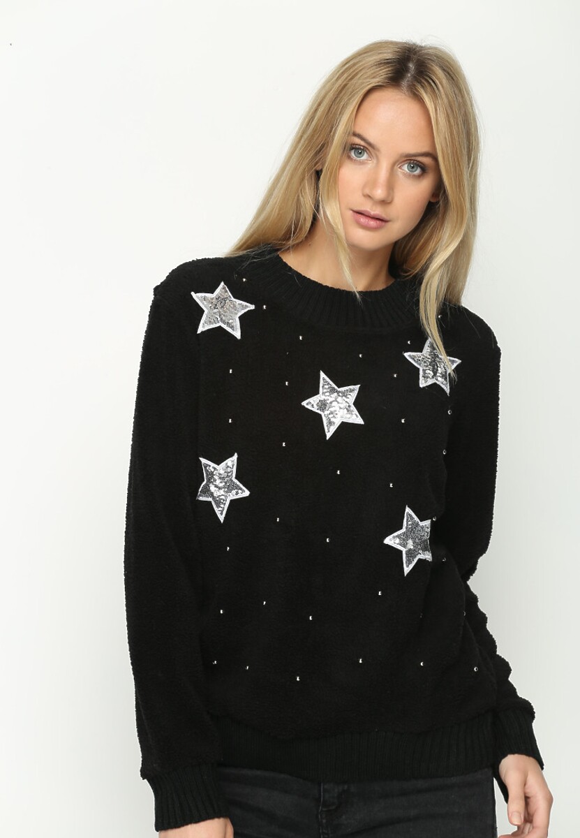 Czarny Sweter Lucky Star 1