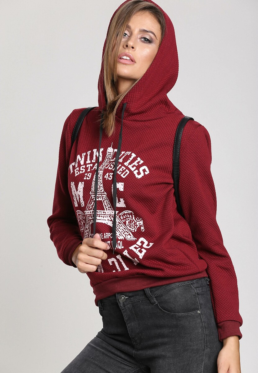 Bordowa Bluza Paris College 3