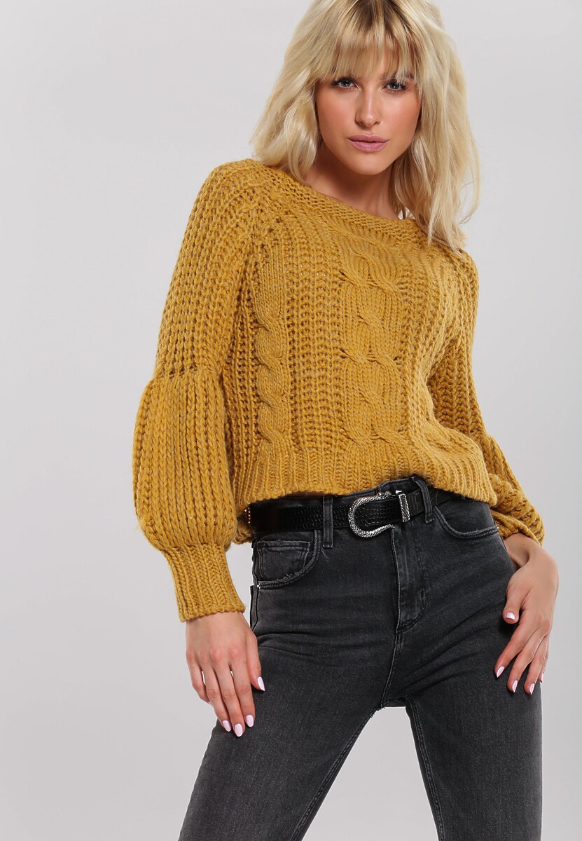 Musztardowy Sweter Quadrant 1