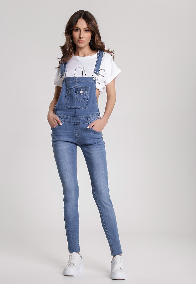 Niebieskie Jeansy Ogrodniczki Raevia 1