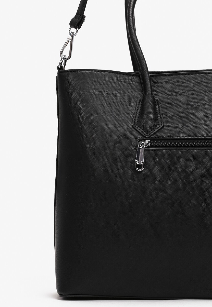 Czarna Duża Torebka Shopper z Rączkami Annina 2