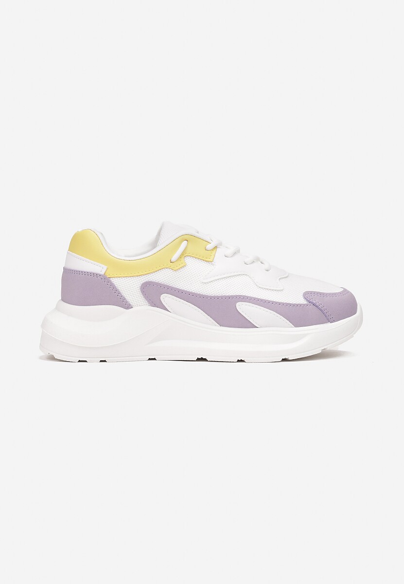 Biało-Liliowe Sneakersy Nautinne 3