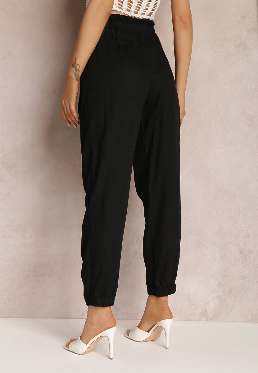 Pantaloni largi negri din bumbac Pholnih 3