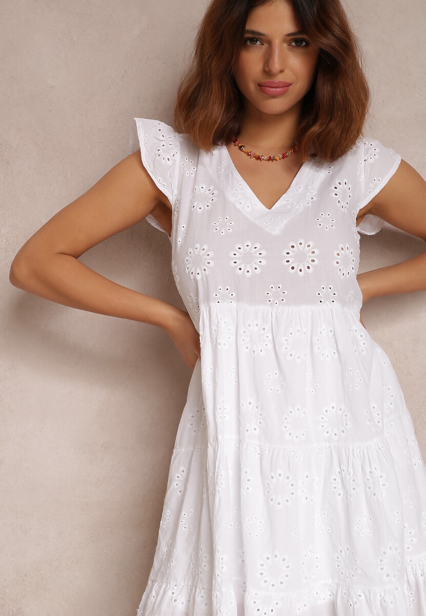 Biała Sukienka Aigamisa