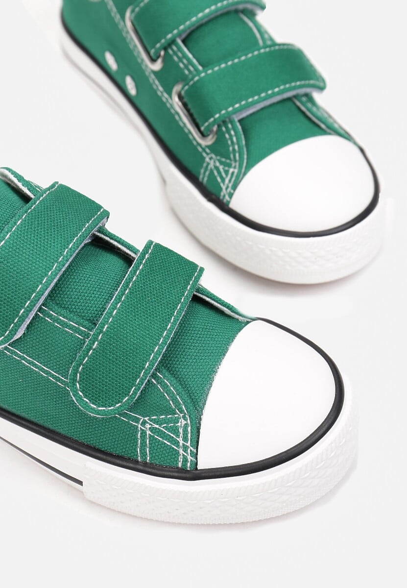 Zielone Trampki Zapinane na Rzepy Piriella 3