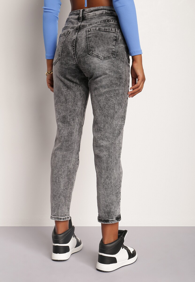 Ciemnoszare Jeansy Mom Fit Thellinai 3