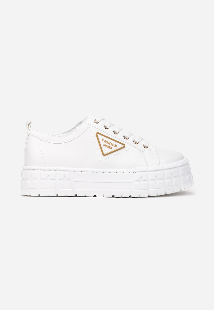 Biało-Złote Sneakersy Naufa