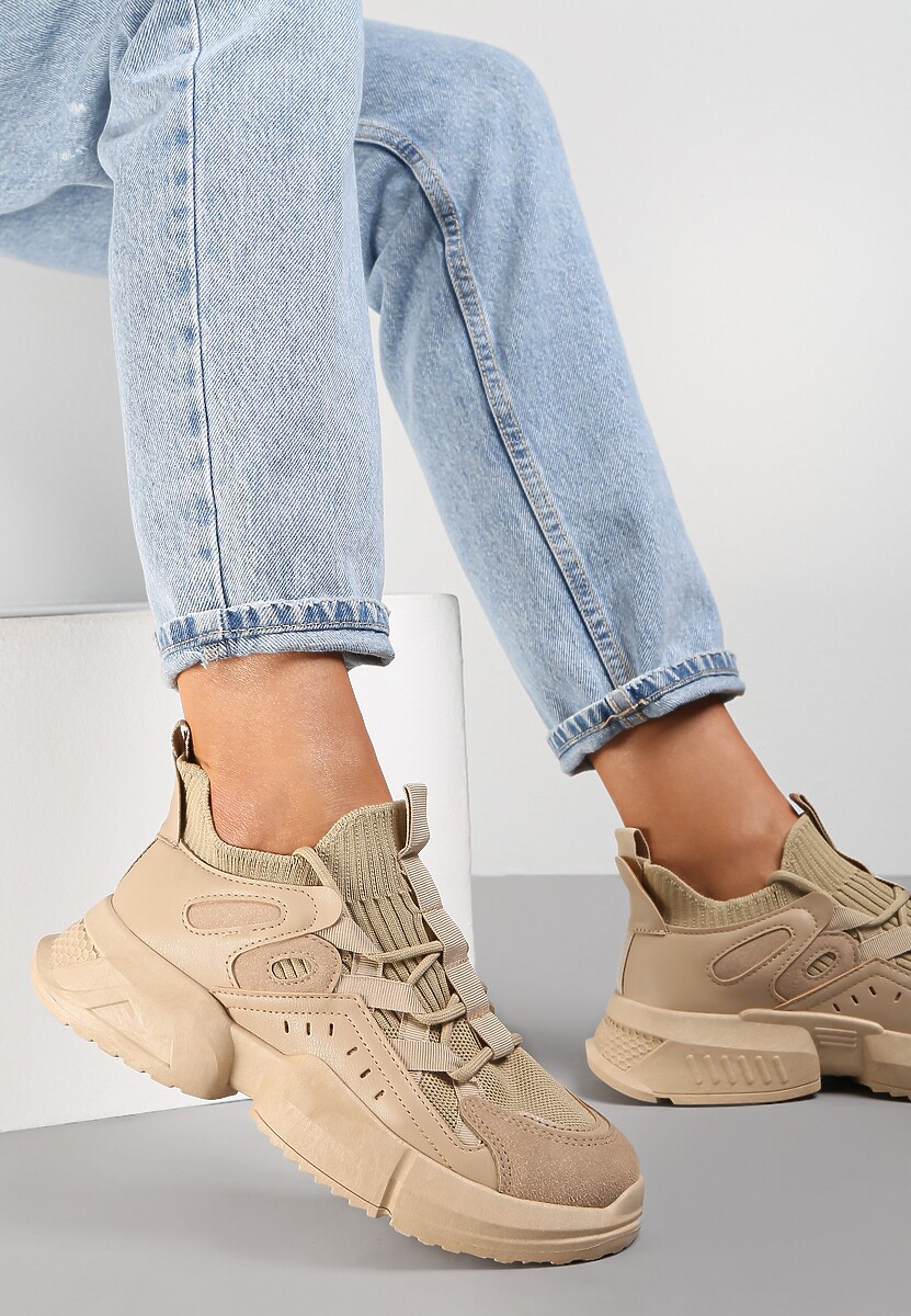 Beżowe Sneakersy Actiope 1