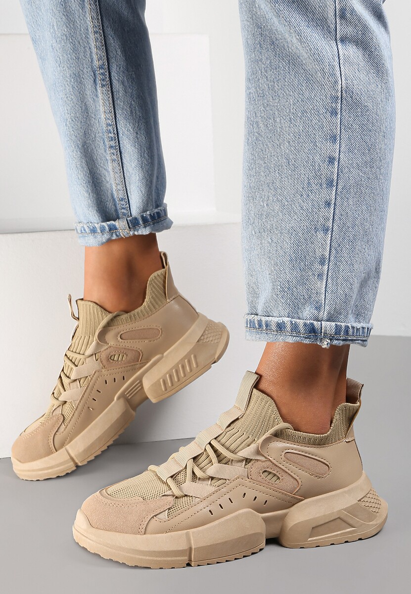 Beżowe Sneakersy Actiope 2