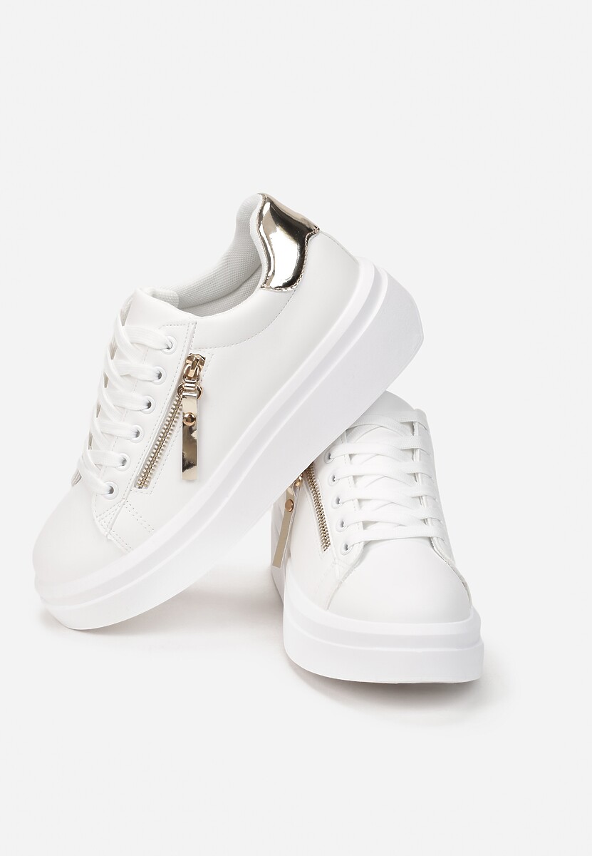Biało-Złote Sneakersy Iolia