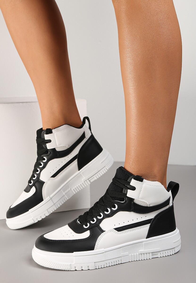 Czarno-Białe Sneakersy Phinenia
