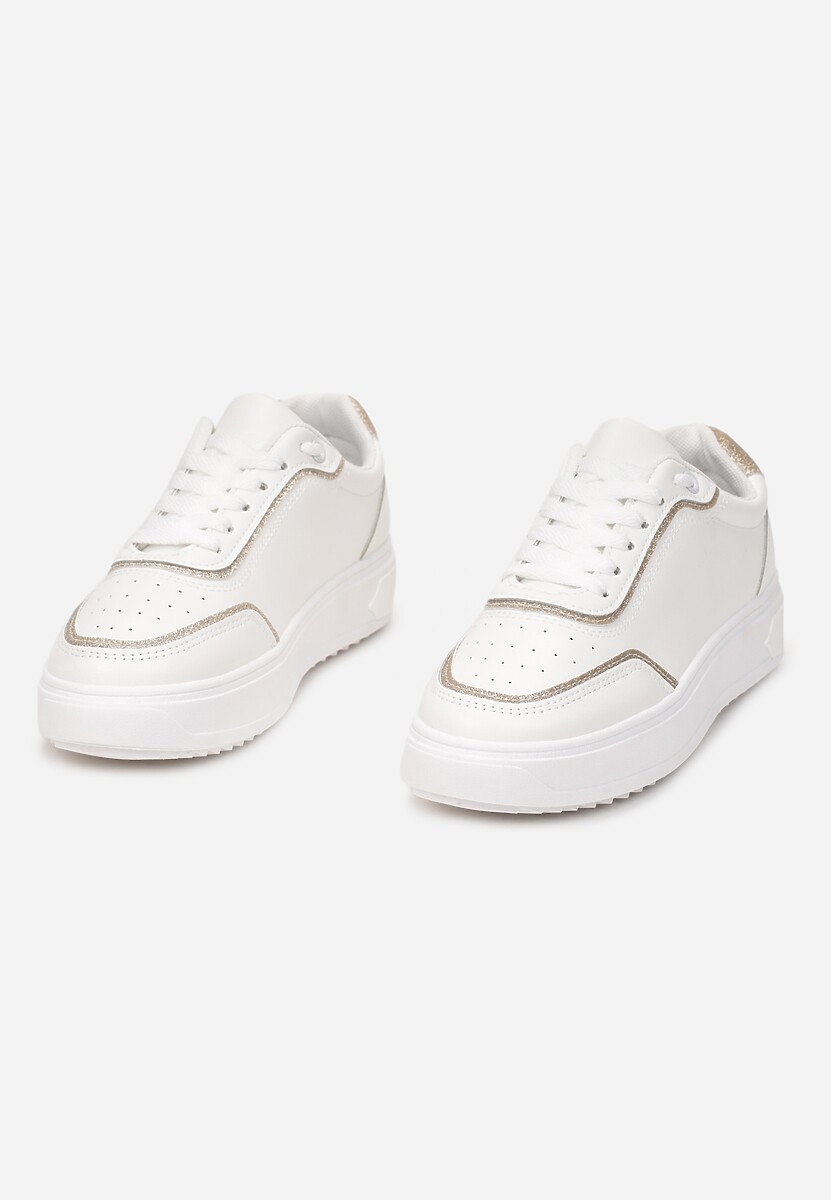 Biało-Złote Sneakersy Oreithoreia