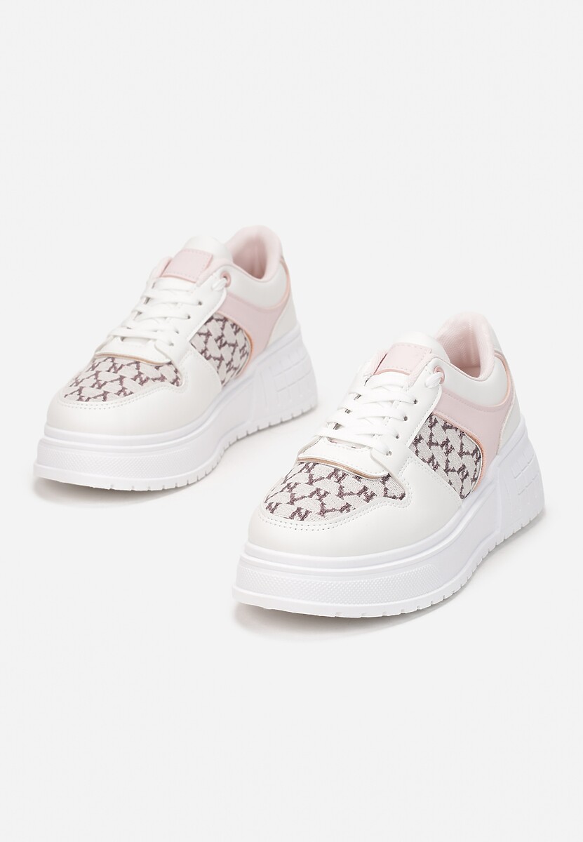 Biało-Różowe Sneakersy Theladia
