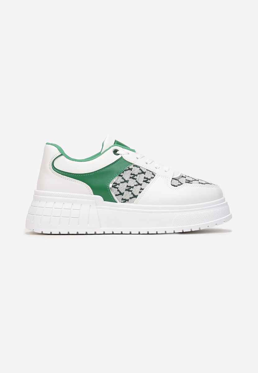 Biało-Zielone Sneakersy Theladia