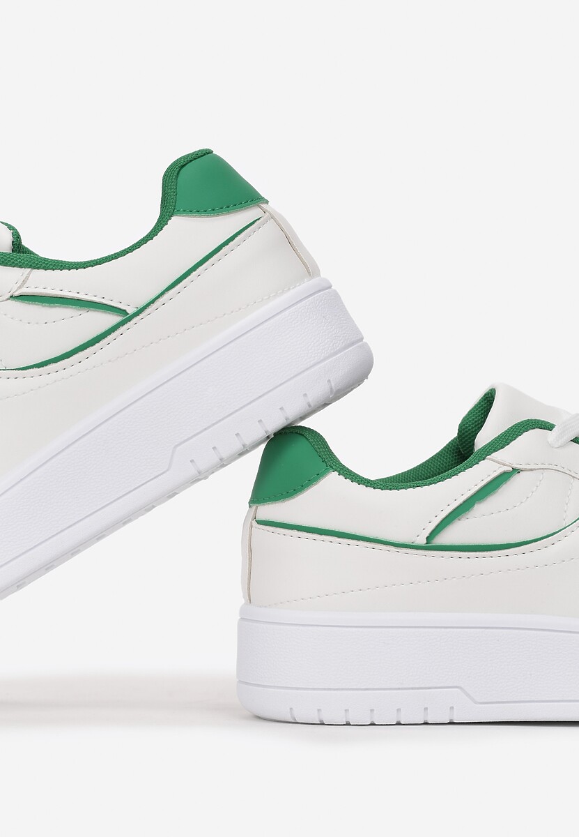 Biało-Zielone Sneakersy Canastis