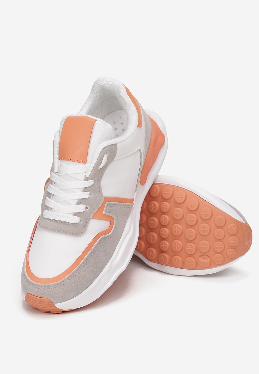 Biało-Pomarańczowe Sneakersy Maerare