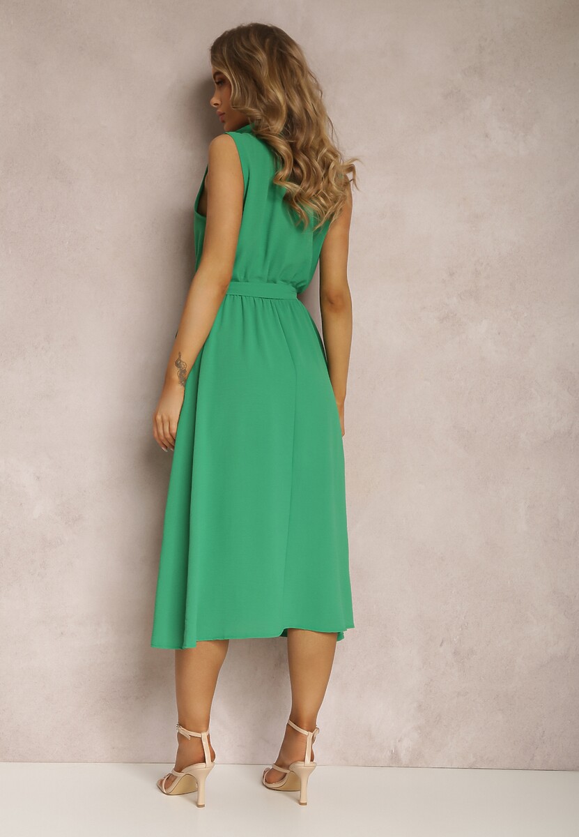 Rochie Verde cu Curea Phellialla 3