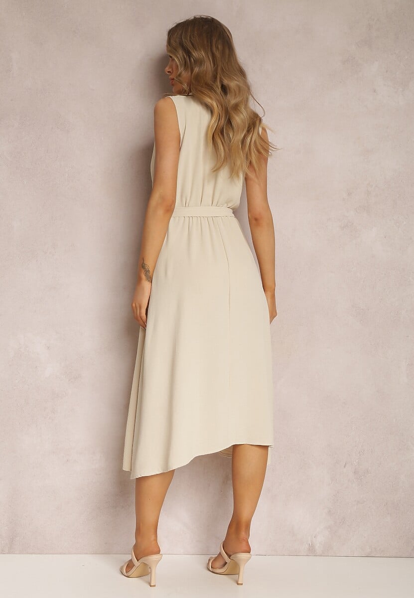 Rochie bej cu curea Phellialla 3