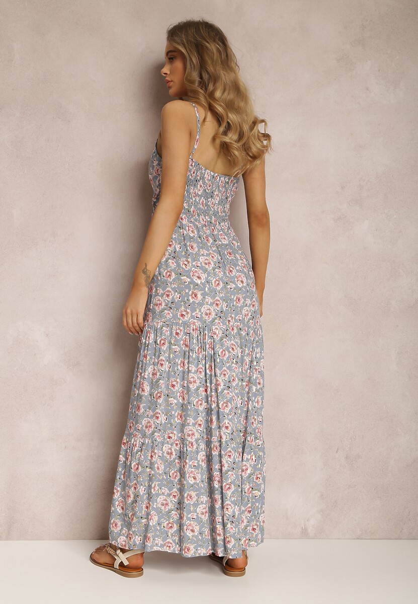 Rochie Albastru-Roz din Viscoză Tritous 3