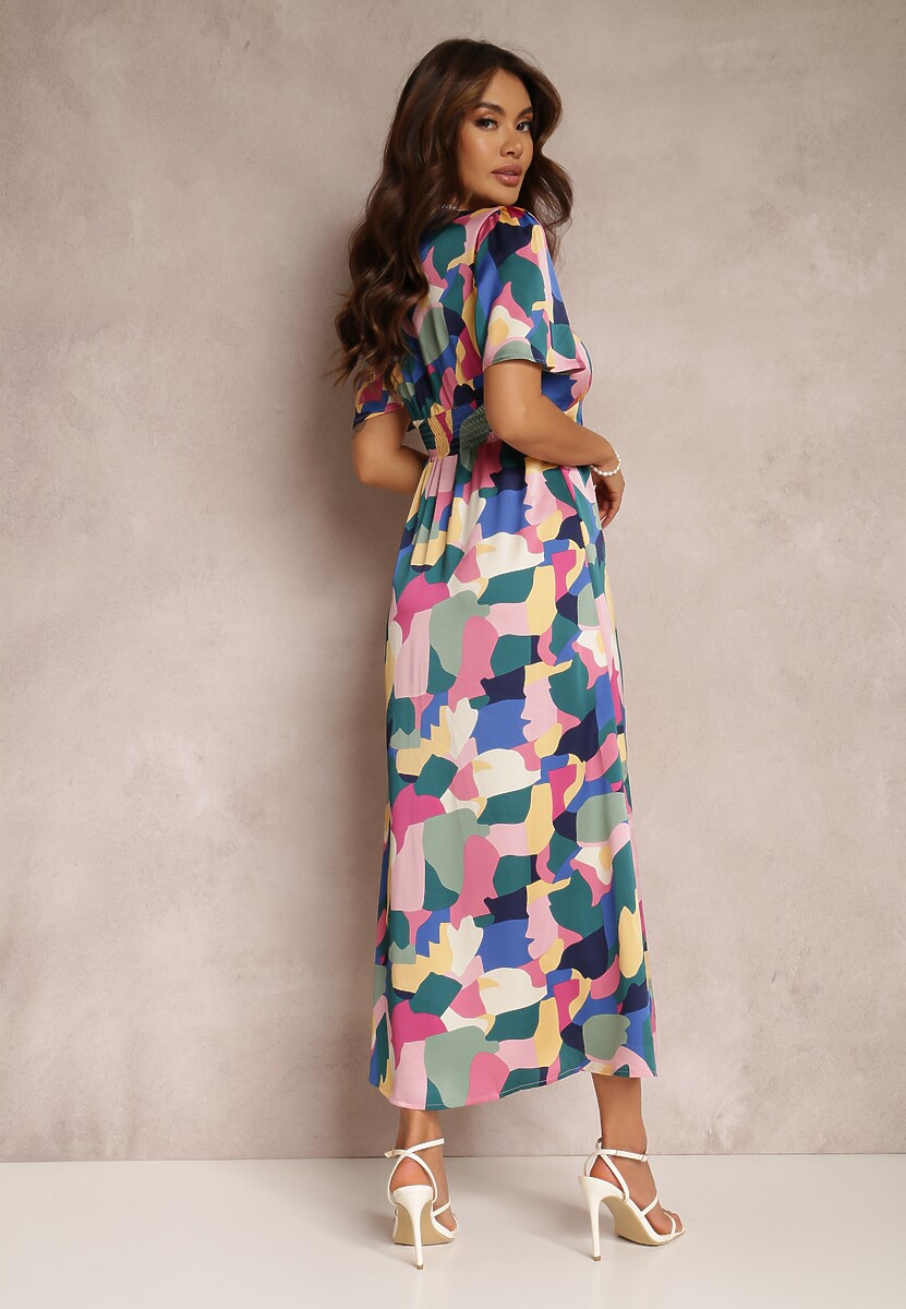 Rochie Verde-Roz Metanthe 3