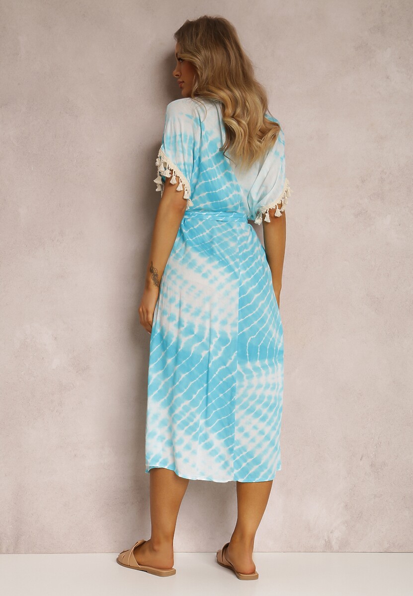 Rochie albastru deschis cu curea Dephinca 3