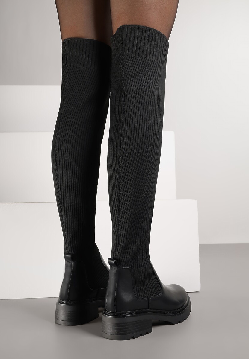 Czarne Kozaki z Elastyczną Cholewką Brygoros 3